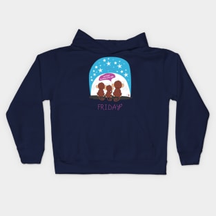 It's Friday so it's monkey family looking for the stars Kids Hoodie
